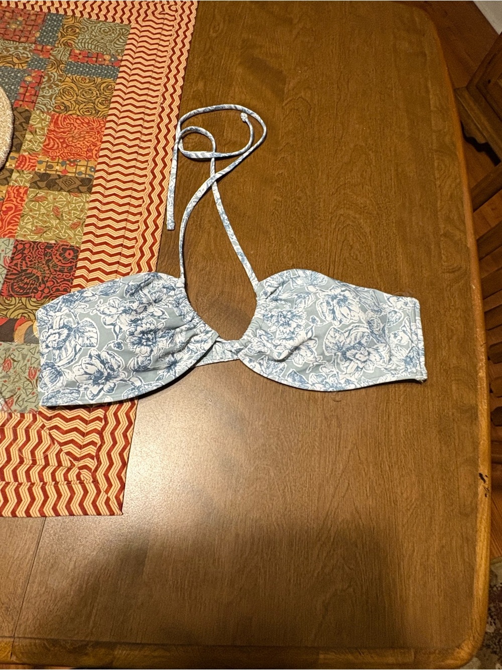 Abercrombie Light Blue Floral Bandeau Top